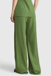 Pantalones elegantes de cintura alta - Verde